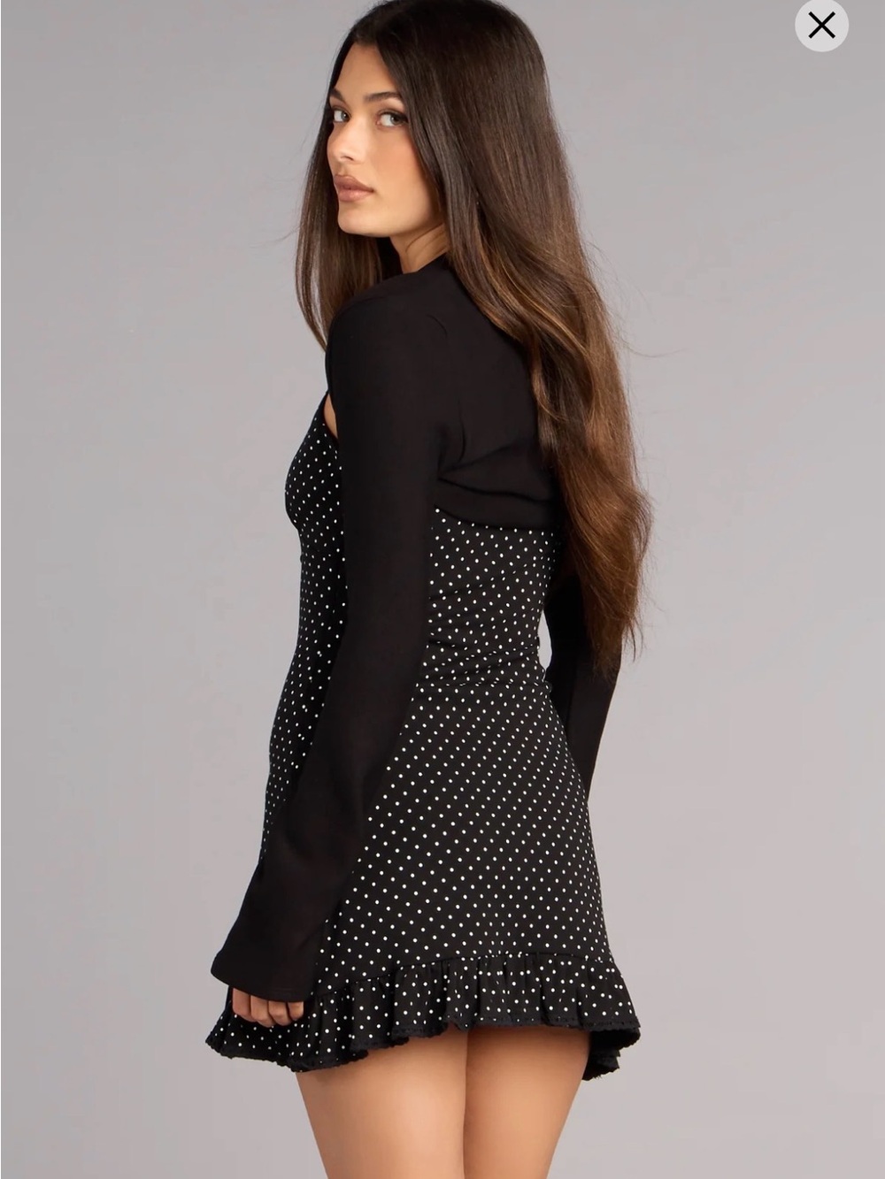 Windsor Black Sheer Mesh Cropped Bolero - Picture 8 of 9